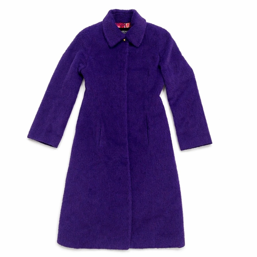 Versace Classic V2 Women’s Purple Alpaca Wool Coat